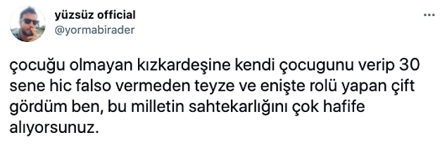 Twitter'dan '@yormabirader' ise kendi tanık olduğu bir olaydan bahsederek bu geleneği tekrar gündeme getirdi.