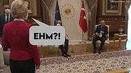AB Komisyon Başkanı Ursula, Erdoğan'ı Ziyareti Sırasında Sandalye Verilmesini Bekledi, Koltuğa Oturdu