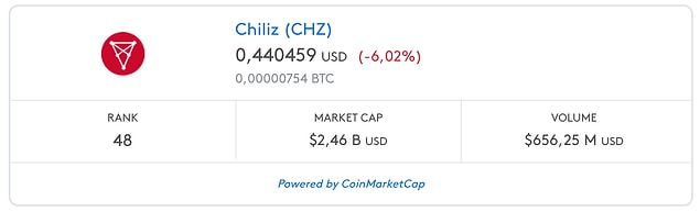 8. Sınırlı arza sahip olan $CHZ'in toplam arz miktarı 8.8 milyar adet.