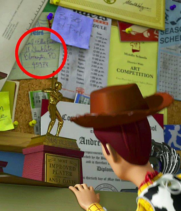 1. "Oyuncak Hikayesi 3" (2010) filminde, Andy'nin odasında "Yukarı Bak" (2009) filminden, Carl ve Ellie'den gelen bir kartpostal vardır.