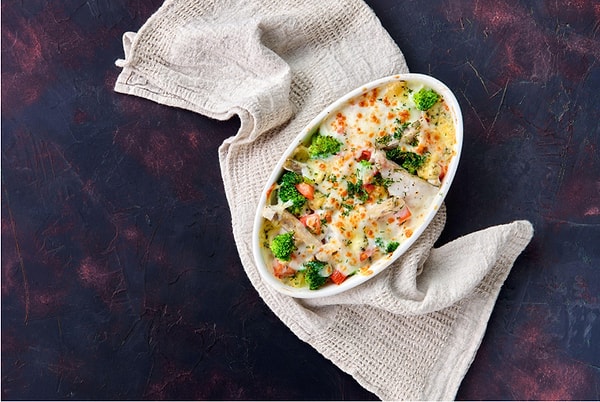 4. Запеканка с брокколи и цветной капустой.