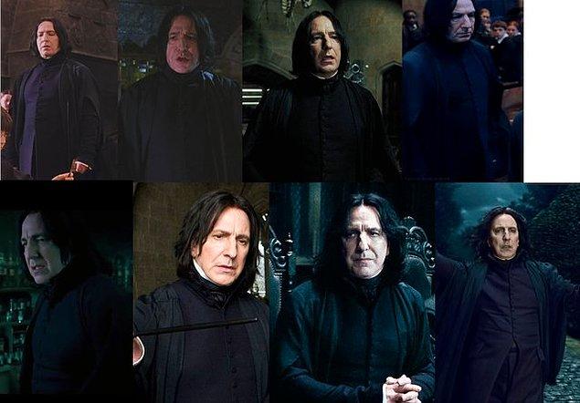 4. Harry Potter (2001-2011) serisinde, kostümü hiç değişmeyen tek karakter Severus Snape'tir.