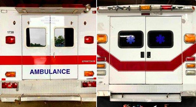 18. "Joker" (2019) filminde, Gotham şehrinin ambulansları Arthur'un dönüşümünü temsil eder. Filmin başında soldaki ambulanslar kullanırken, Joker'e dönüştükten sonra ambulanslar sağdaki şekle bürünmüştür.