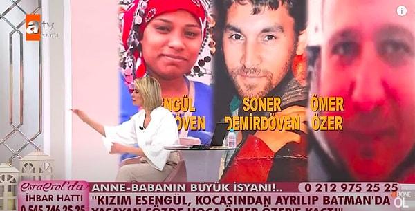 Bu iddiaların ardından yayına bağlanan Ömer Özer de Esengül'ün yanında olduğunu kabul etti. İlişki yaşadıklarını, Esengül'ün kendisini sevdiğini söyledi. Hocalık iddialarını da kabul etmedi.