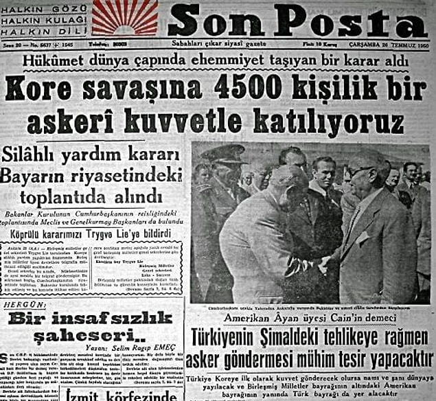 BM kararına uyan Türkiye, Amerika'dan sonra Kore'ye asker göndereceğini ilan eden ilk ülke olur. Menderes Hükumeti bu kararı alırken meclise danışmaz.