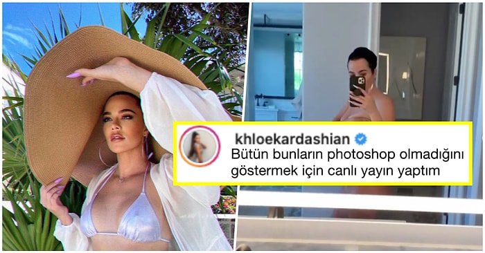 Photoshopsuz Görüntüleri İnternete Sızan Khloe Kardashian İddiaları Yanıt Vermek İçin Çırılçıplak Video Çekti!