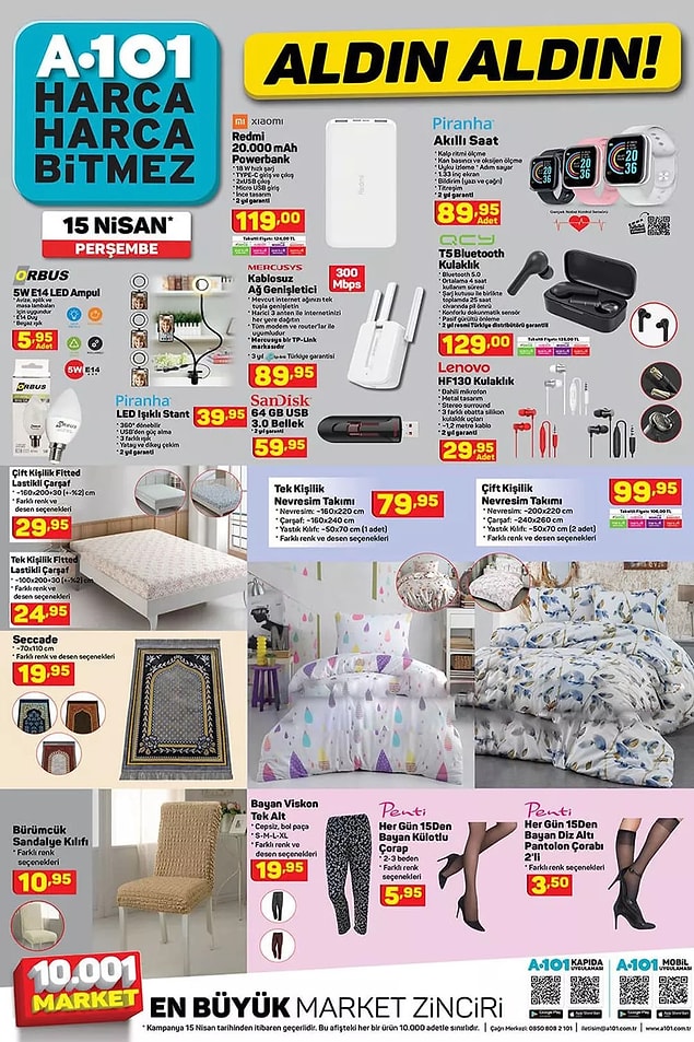 Piranha akıllı saatler 89,95 TL.