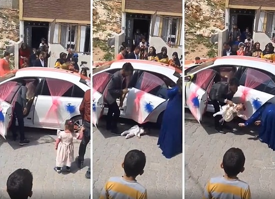 Gelin Arabasının Kapısı Açılır Açılmaz Yere Düşen Bebeği Soğukkanlı Sigara Hareketi ile Kaldıran Adam
