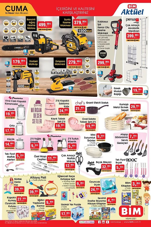 Tüm bıçaklarda tek fiyat kampanyası var. Her biri 5,95 TL.