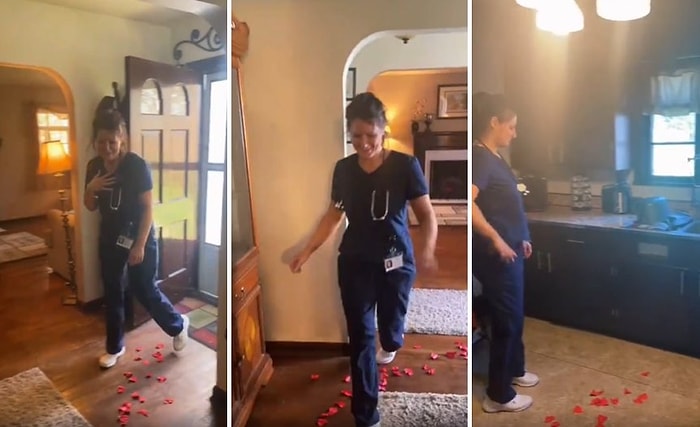 Sağlık Çalışanı Eşi Eve Geldiğinde Yoluna Gül Yaprakları Döken Adamın Aşırı Tatsız Şakası
