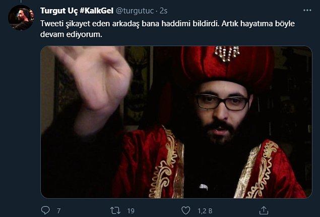 Bu gelişmeyle birlikte Turgut Uç, Osmanlı kıyafeti giydi