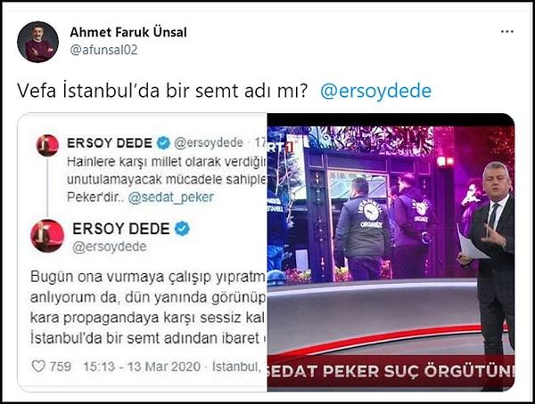 Dede'nin tweet'lerinin ortaya çıkmasıyla sosyal medya kullanıcıları da Dede'ye "Vefa İstanbul'da bir semt adı mı?" diye sordu. 👇