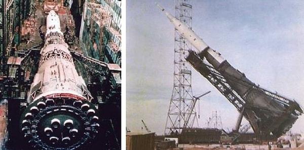 6. Sovyet N1 Ay Roketi, gevşek bir vida yüzünden patladı.