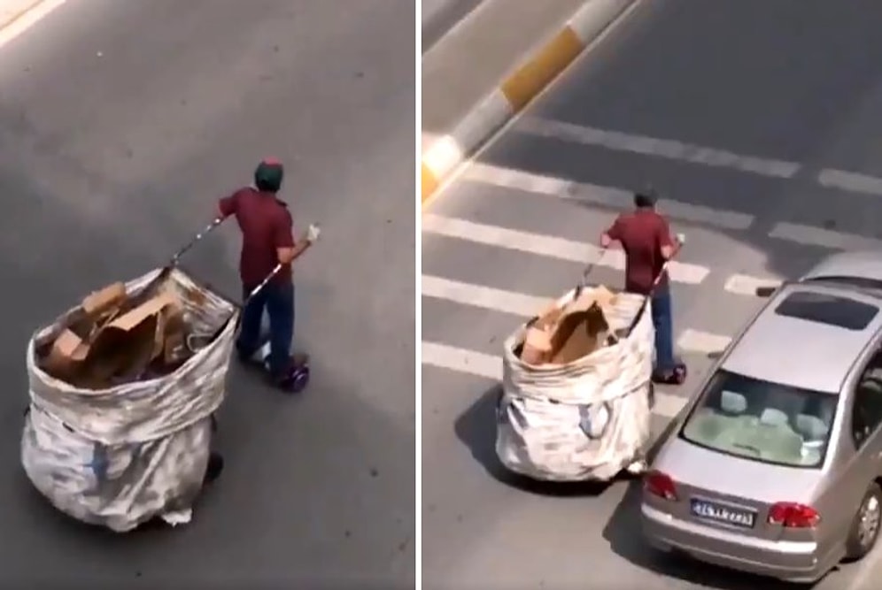 Hoverboard Kullanarak Karton Toplayıcılığı Yapan Yurdum İnsanı