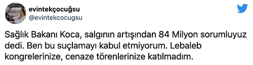 Koca'nın '84 Milyon Suçlu' Sözüne Tepkiler Gecikmedi: 'Maskemi Taktım, Lebalep Kongrelerinize Katılmadım'