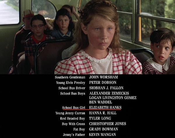 2. Forrest Gump'ta, otobüste Forrest'in yanına oturmasına izin vermeyen kız, Tom Hanks'ın kızı Elizabeth Hanks'tir.