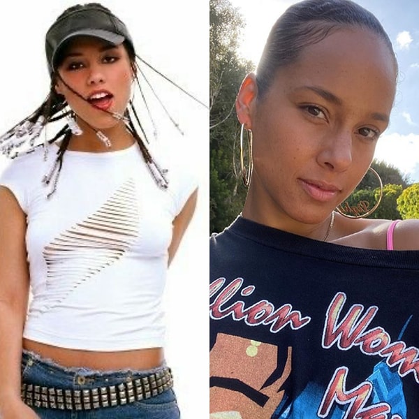 9. Алишия Кииз 20 лет назад и в наши дни: