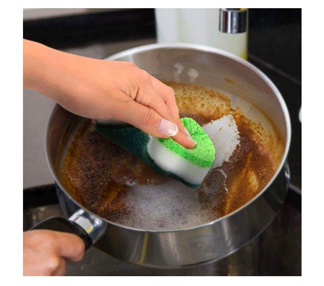 18. Elde yıkanan bulaşıklar yüzünden tırnaklarınız kırılıyorsa bu süngeri keşfedin.