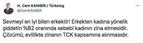 Evet, Türkolog olduğunu söyleyen H. Cem KANIBİR, kadınlar evli oldukları insanlar tarafından tecavüze uğrayabiliyor ve bu bir suç!