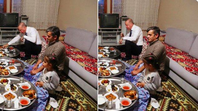 Şehit aileleriyle düzenlenen iftar yemeğinin ardından geçtiğimiz gün de Cumhurbaşkanı Recep Tayyip Erdoğan, eşi Emine Erdoğan'la birlikte bir vatandaşın evinde iftara katıldı.