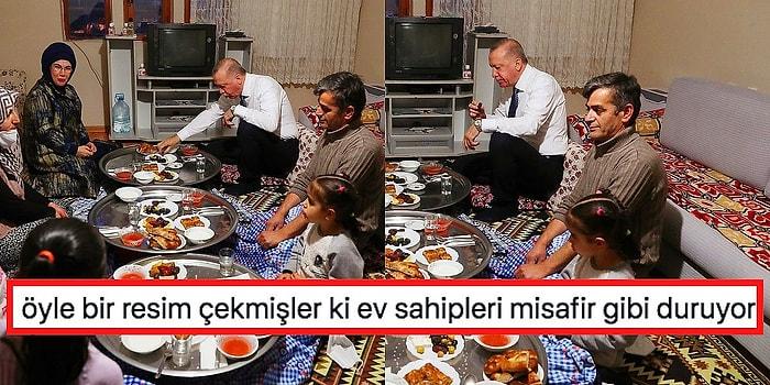 Bir Ailenin Evinde İftara Katılan Cumhurbaşkanı Erdoğan'ın Yer Sofrasındaki Görüntüleri Tepki Çekti