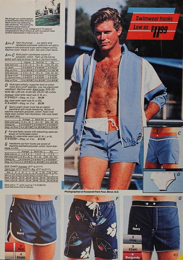 70'ler, 80'lerde erkek şortları hep oldukça kısaydı.