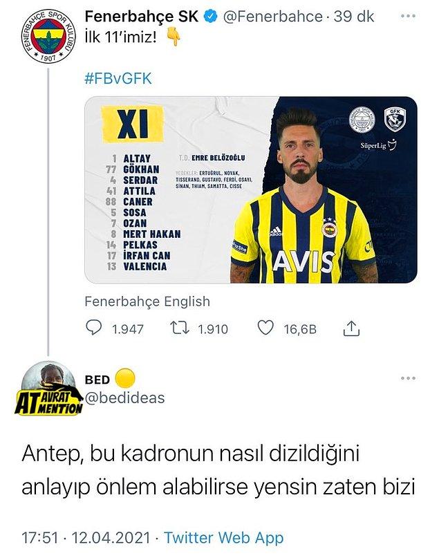8. Fenerbahçe, muhtemelen bu yüzden kazandı zaten...