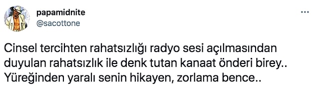 Ortaç'ın "Fatma abla kapıyı açıp lezbiyene selam vermek zorunda değil. Lezbiyen Fatma’yı rahatsız etmeyecek. Fatma da radyoyu sonuna kadar açıp lezbiyene çile çektiremeyecek. " ifadeleri gündem oldu.