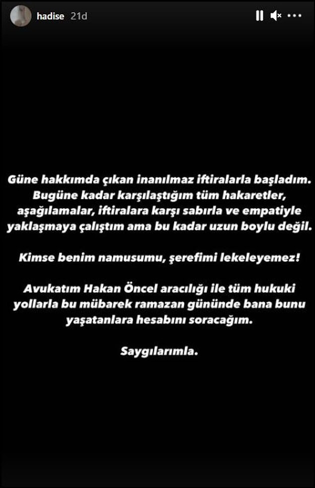 Hadise'den Yanıt Gecikmedi