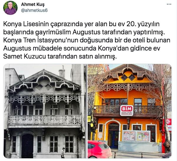 Twitter'dan @ahmetkus6 isimli kullanıcı da bu acı fotoğrafı gösterdi bizlere. 20. yüzyılın başlarında yaptırılan bu yapı şimdilerde Konya'da BİM olarak kullanılıyormuş.