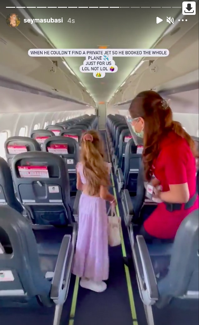 Şeyma Subaşı, kendisi ve kızı Melisa’nın yolculuk yapabilmesi için Mısırlı milyarder sevgilisi Meedo'nun özel jet bulamayınca bir yolcu uçağının tüm biletlerini satın alarak uçak kapattığını söyledi!