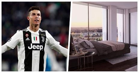 Cristiano Ronaldo'nun Lizbon'daki 6 Milyon Sterlinlik Evi İçin Alınan ve Vinç Yardımıyla Taşınan Devasa Yatağı