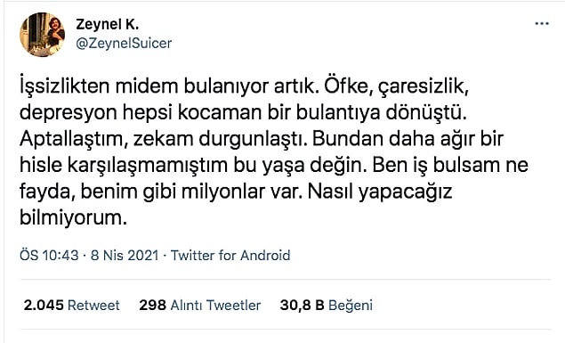 Fakat işsiz, aç yoksul kesimlerin öfkesini de unutmayalım. Yoksul ve işsiz gençlerin biriktirdiği, içinde tutmak zorunda bırakıldığı, yaşamı boyunca taşıdığı öfke bir gün birilerine karabasan gibi çökerken başkalarına sabahın ilk güneşi gibi umut olarak doğacaktır.