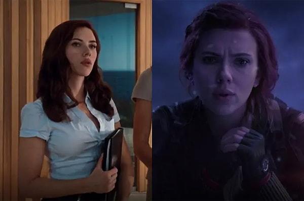 2. Scarlett Johansson, Demir Adam 2 (2010) ve Yenilmezler: Sonsuzluk Savaşı (2019) filmlerinde Natasha Romanoff rolünde.