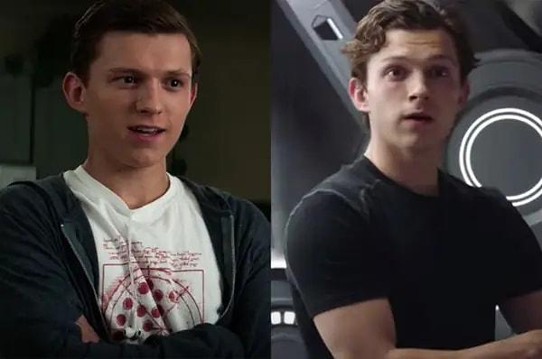 4. Tom Holland, Kaptan Amerika: Kahramanların Savaşı (2016) ve Örümcek Adam: Evden Uzakta (2019) filmlerinde Peter Parker rolünde.