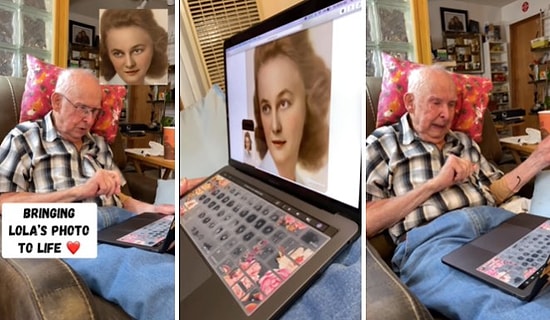 Kaybettiği Eşinin Fotoğrafı Teknoloji Sayesinde Hareketlenince Duygu Dolu Anlar Yaşayan Adam