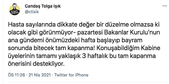 Anket: 3 Haftalık Tam Kapanma Sizce Gerekli mi?