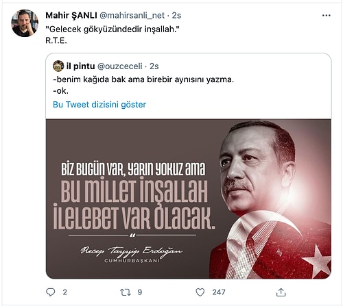 Tayyip Erdoğan'ın Paylaştığı Kendi Sözü Atatürk'ün Sözüne Oldukça Benzeyince Goygoycuların Diline Düştü