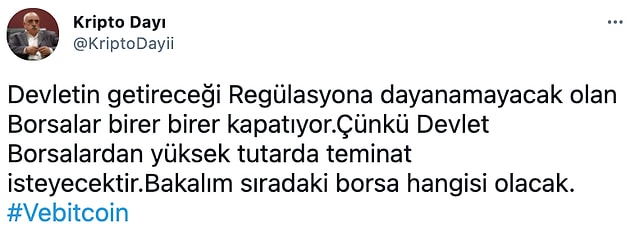 Vebitcoin'in açıklaması, sosyal medyanın da gündeminde...