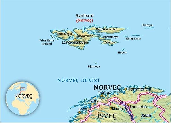 Norveç'in en kuzeyinde bulunan Svalbard takım adaları yaşam olan en kuzeydeki yer.
