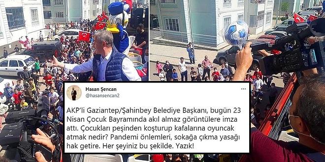 AKP'li Belediye Başkanının 23 Nisan'da Çocukları Peşinden Koşturup Üstlerine Oyuncak Atması Tepki Çekti