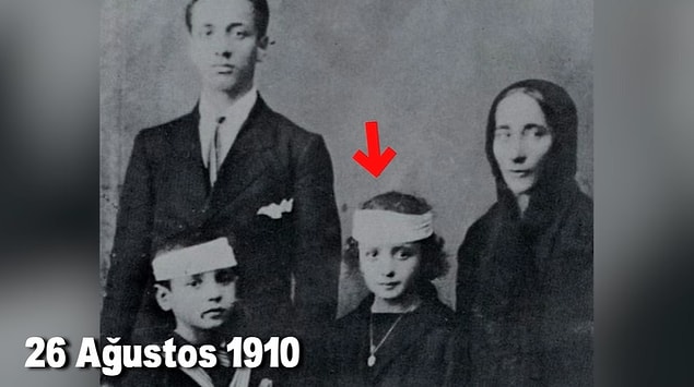 Asıl ismi Gonca Boyacı olan Rahibe Teresa, 1910'da günümüzde Kuzey Makedonya'nın başkenti olan, o zamanlarsa Osmanlı İmparatorluğu'na bağlı olan Üsküp'te Osmanlı vatandaşı olarak dünyaya geldi.