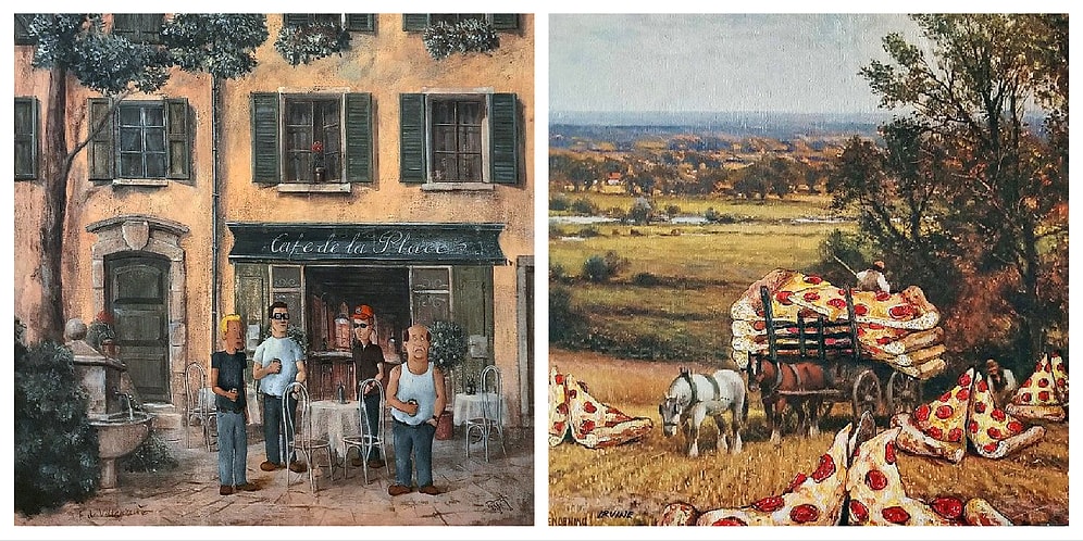 Новая жизнь старых вещей: Люди рисуют поверх старых картин из барахолок, и получается просто гениально (10 фото)