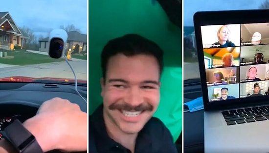 Arabada Arkasına Yerleştirdiği Yeşil Perde ile Kendisini Evde Gibi Gösteren 1000 IQ Adamın Zoom Toplantısı