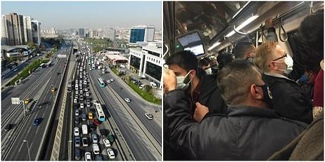 'Tam' Olmamış Sanki! Yasakların İlk Gününde İstanbul'da Trafikte ve Toplu Taşımada Yoğunluk Dikkat Çekti