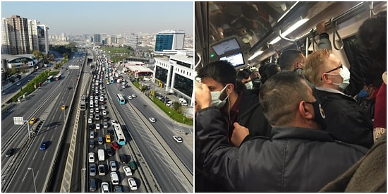 'Tam' Olmamış Sanki! Yasakların İlk Gününde İstanbul'da Trafikte ve Toplu Taşımada Yoğunluk Dikkat Çekti