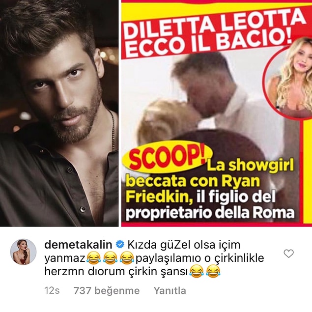 5. Demet Akalın, İtalyan sevgilisi tarafından aldatılan Can Yaman'ın kız arkadaşına 'çirkin şansı' dedi.
