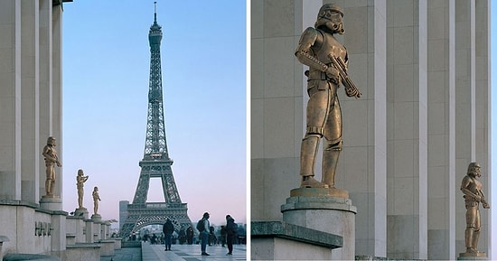 Если бы знаменитые памятники Парижа превратились в персонажей поп-культуры (12 фото)