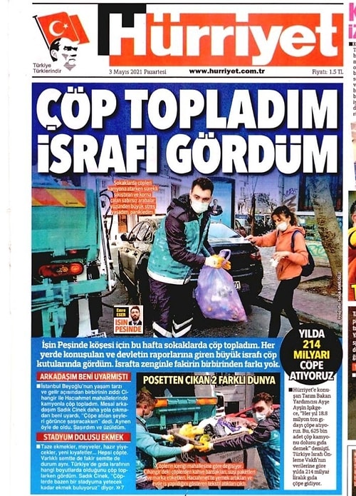 Hürriyet Gazetesinin "Zenginle Fakirin İsrafta Farkı Yok" Başlıklı Skandal Manşeti Büyük Tepki Gördü