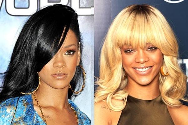 8. Rihanna da bir dönem sarışındı.